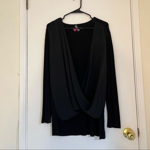 Vince Camuto Black Drape Blouse Top M